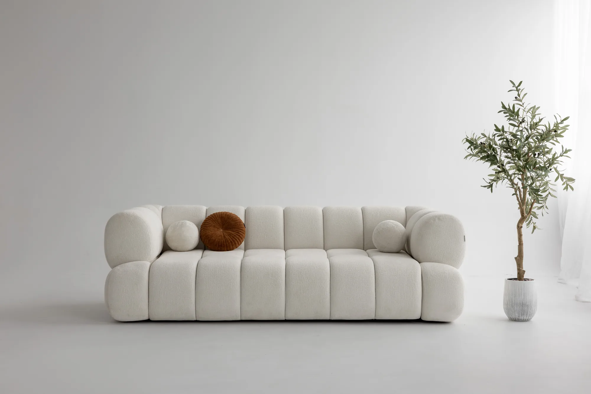 Canapea extensibilă ALLURE 260 cm, stofă deschisă – foto 1