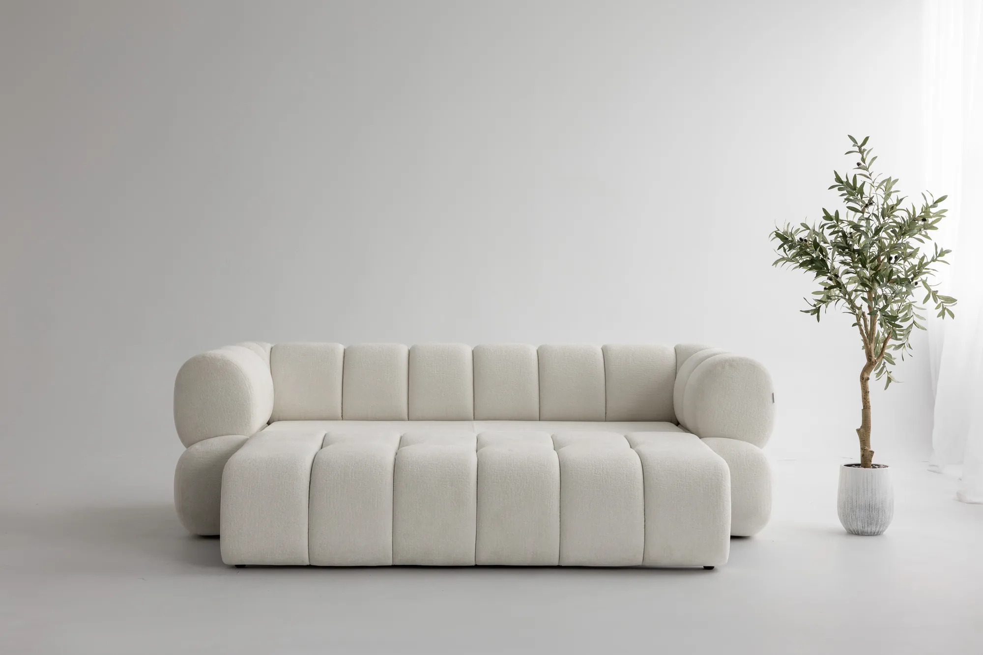 Canapea extensibilă ALLURE 260 cm, stofă deschisă – foto 3