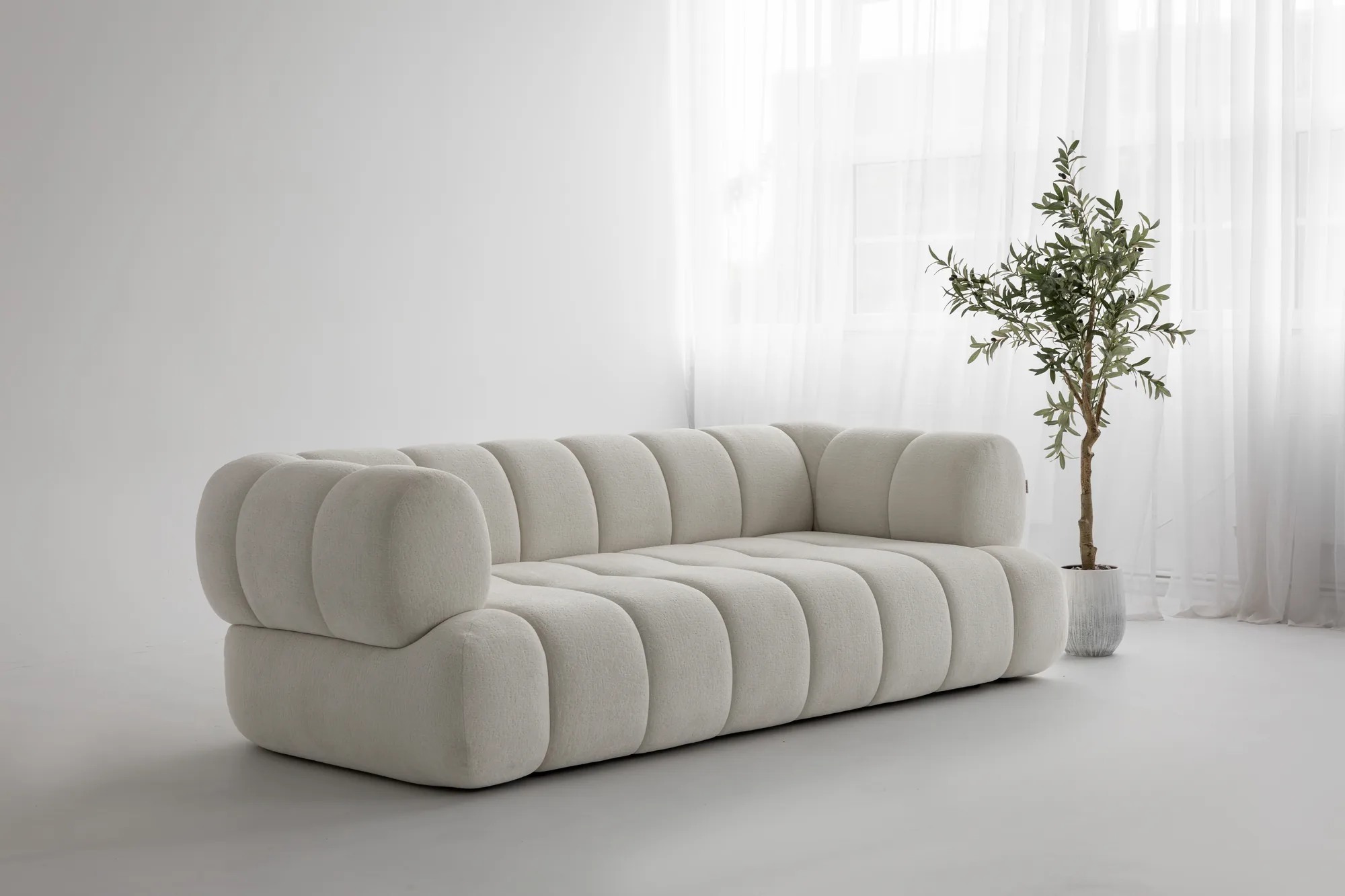 Canapea extensibilă ALLURE 260 cm, stofă deschisă – foto 4