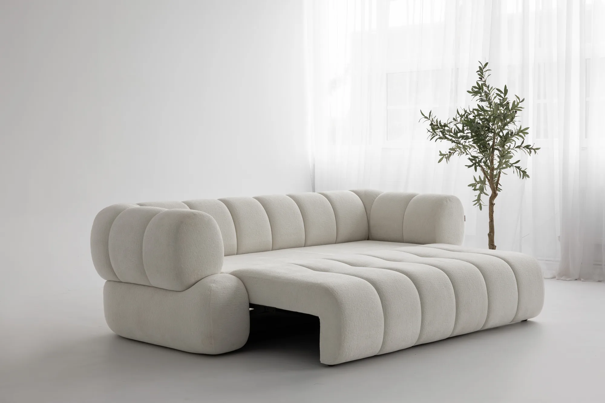 Canapea extensibilă ALLURE 260 cm, stofă deschisă – foto 5