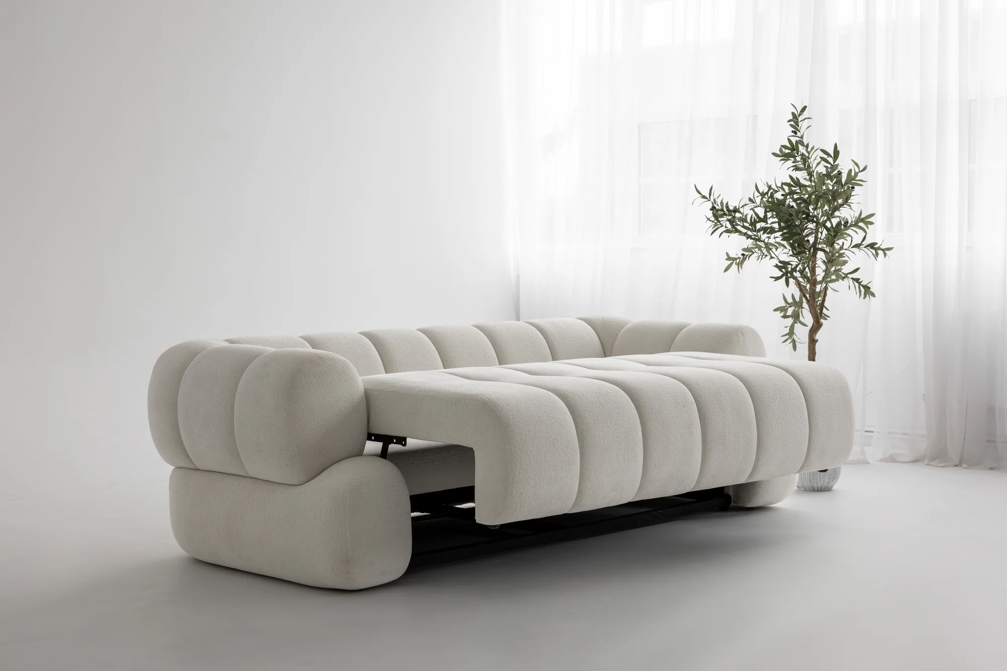 Canapea extensibilă ALLURE 260 cm, stofă deschisă – foto 6