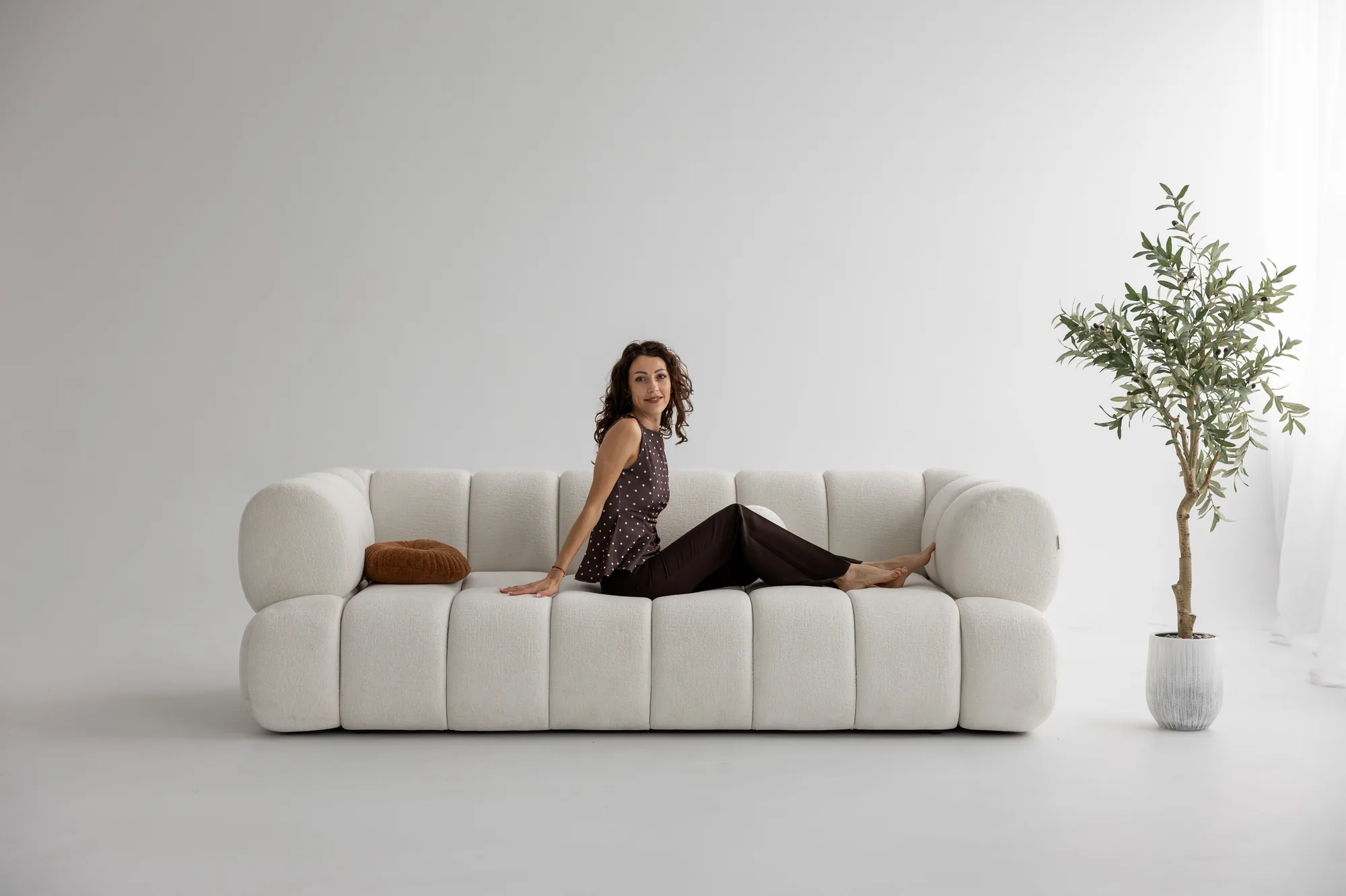Canapea extensibilă ALLURE 260 cm, stofă deschisă – foto 10