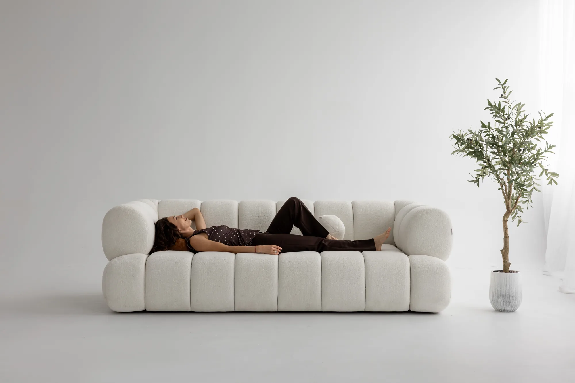 Canapea extensibilă ALLURE 260 cm, stofă deschisă – foto 11