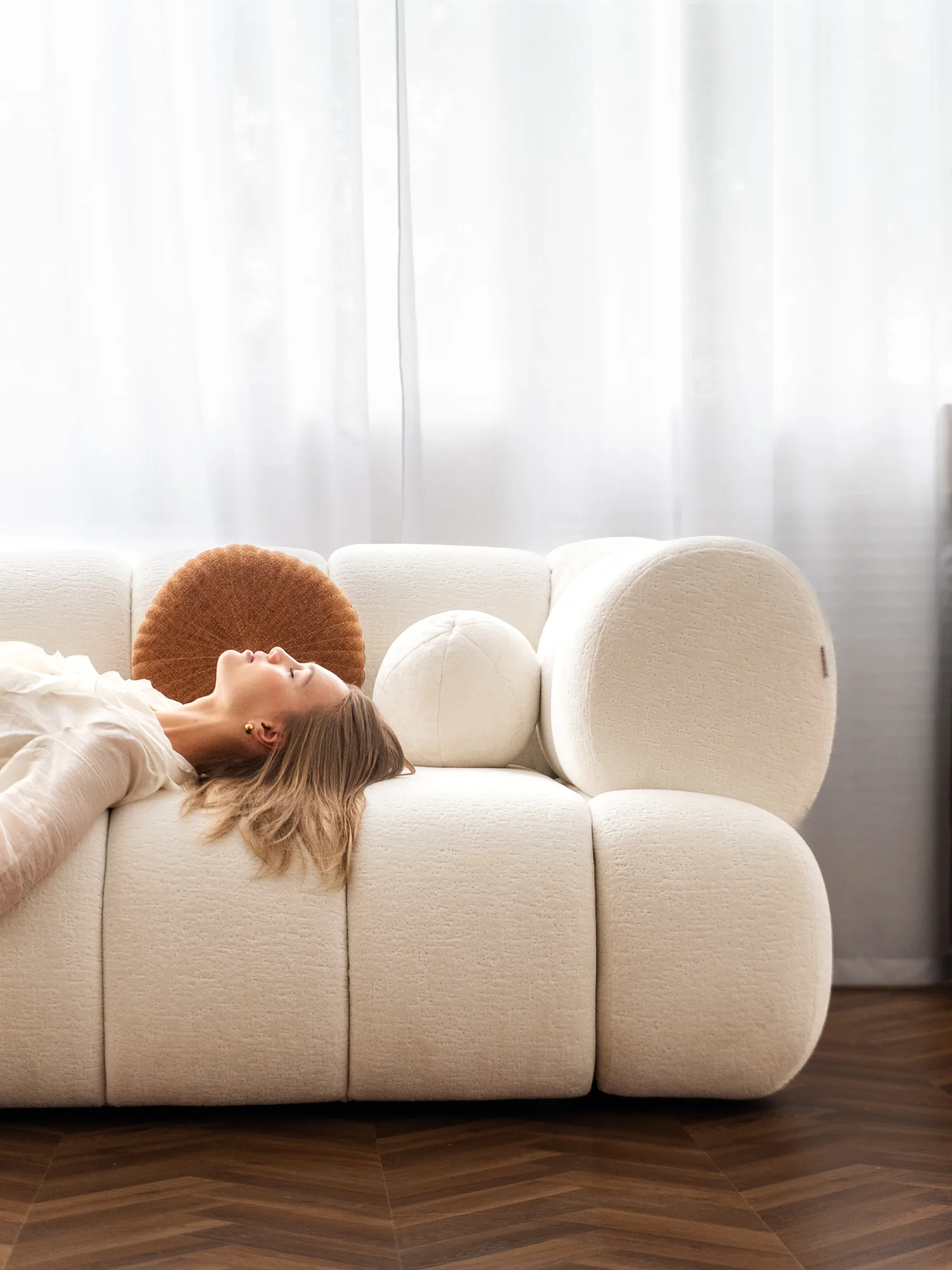 Canapea extensibilă ALLURE 260 cm, stofă deschisă – foto 13