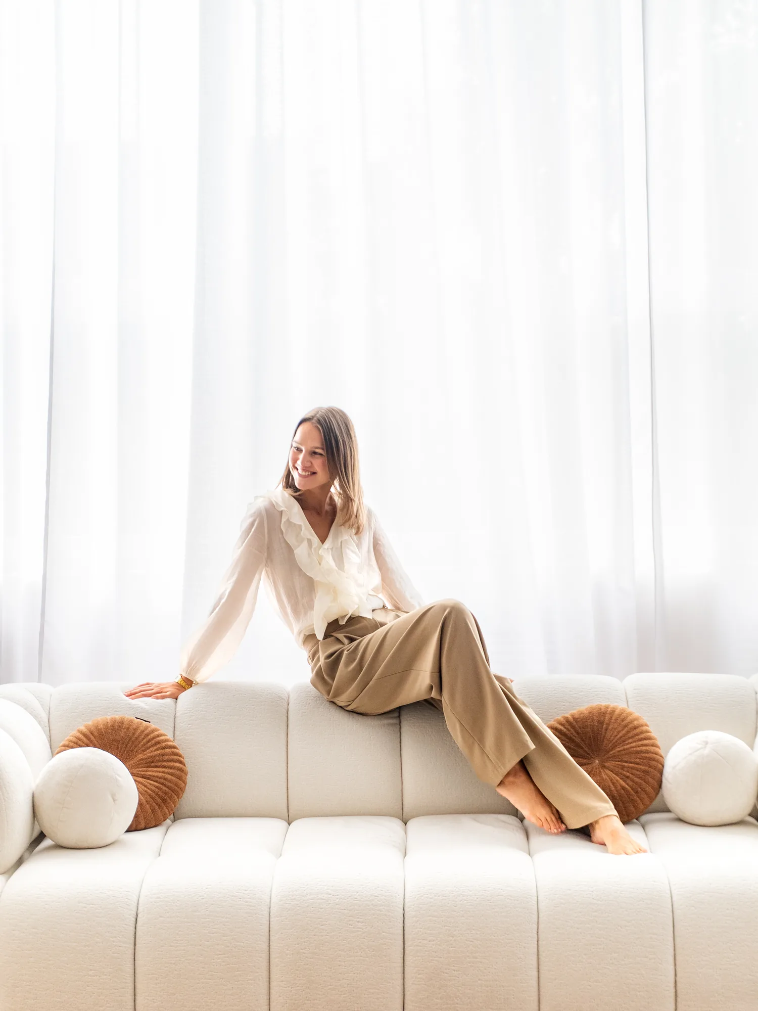 Canapea extensibilă ALLURE 260 cm, stofă deschisă – foto 14